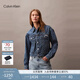 Calvin KleinJeans【CK潮殼】25春夏女士滿(mǎn)印美式復古牛仔夾克外套47B010G XE8-牛仔藍 S