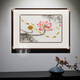 竹報平安蘇繡成品掛畫(huà)高檔餐廳刺繡裝飾畫(huà)荷花臥室床頭畫(huà)客廳蓮花 《荷花九魚(yú)圖》精品蘇繡畫(huà) 60x80cm 圓弧銅角鑲嵌實(shí)木框
