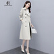 clotho Rennie品牌女裝風(fēng)衣女中長款2025年春秋新款氣質(zhì)時尚英倫風(fēng)修身大衣外套 米色 M