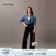 Calvin Klein【七夕禮物】單肩包鏈條包包字母旋扣翻蓋CK女包斜挎馬鞍包DH3240 YAF-牛乳白 OS