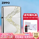 ZIPPO防風(fēng)煤油打火機 磨砂深雕 川流不息 男士高端實(shí)用情侶禮物定制 專(zhuān)屬升級裝（油+火石+禮盒禮袋）