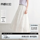 尚都比拉100%棉松緊腰花瓣型下擺立體繡花半身裙女夏優(yōu)雅度假顯瘦裙子