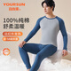 宜而爽【10A抑菌】秋衣秋褲男士純棉青少年冬季軟棉棉打底保暖內衣套裝