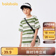 巴拉巴拉童裝短袖條紋t恤男童2024夏季親子打底上衣女酷208224117218