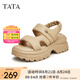 他她（TATA）厚底涼鞋女外穿軟底沙灘運(yùn)動(dòng)涼鞋松糕2024夏新款WL201BL4 杏色 37