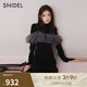 SNIDEL秋冬薄紗吊帶半高領(lǐng)針織連衣裙兩件套SWNO245065 黑色 均碼 （F）