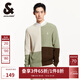 杰克·瓊斯（JACK&JONES）男裝秋冬新款時尚百搭舒適長袖毛衣靜奢風(fēng)拼色圓領(lǐng)套頭針織衫男 E08 橄欖綠 L 180