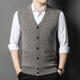 ERDOS鄂爾多斯羊絨開(kāi)衫男100%純羊毛背心馬甲中年無(wú)袖坎肩加厚打底衫 煙雨駝（無(wú)袖） XL 175/XL 175/XL 140-155斤