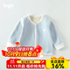 寬葉竹嬰兒衣服春裝保暖一體絨寶寶加絨小開衫外套嬰幼兒小披肩打底上衣 藍(lán)色 80