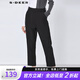 S.DEER【專享款】圣迪奧女簡約壓褶插袋黑色西裝褲闊腿九分褲S21360808 黑色/91 S 160