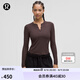 lululemon丨Hold Tight 女士緊身剪裁長袖亨利衫 透氣 LW3HN3S 濃縮咖啡色 XS /4