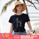 哈吉斯（HAZZYS）女裝 夏款女士大狗圖案圓領T恤衫女ASTSE0BBE52 藏青色NV L (165/88A 40)