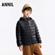 安奈兒童裝男女童短款羽絨服2025冬新款 黑色 170cm