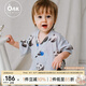 OAK FAMILY新生兒嬰兒衣服夏季五分袖爬服短袖寶寶連體衣薄款百天包屁衣 【夏款】胖噠熊（無帽） 80cm （建議9~18個月 72~80cm）