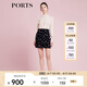 PORTS寶姿商場同款春季新品女裝半身裙印花短裙LD8S039PWB008 晚安藍 XS (2)