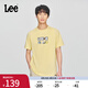 Lee25新品舒適版圓領(lǐng)Logo印花男女同款短袖T恤休閑潮LUT0098414LE 黃色（尺碼偏大，拍小一碼） L