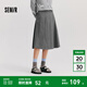 森馬（Semir）[梨形天菜]半身裙女仿毛呢學(xué)院風(fēng)裙子24冬新款A(yù)字百褶裙遮胯顯瘦 灰色調(diào)00322 L