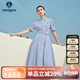 Navigare意大利小帆船女X版短袖連衣裙通勤條紋襯衫裙2322875515 藍 M 