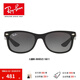 雷朋（RayBan）太陽眼鏡徒步旅行者方形鏡框簡約潮流舒適兒童防曬墨鏡0RJ9052S 100/11黑色鏡框灰色漸變色鏡片 尺寸47