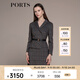 PORTS寶姿秋冬新品女裝縫制針織長袖中長連衣裙LM9N012NFE010 黑色格子 XS (2)