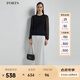 PORTS寶姿女裝2025春夏新款印花拼接針織衫LL8K413PKE004 黑色 XL （10）