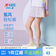 特步（XTEP）兒童童裝女童透氣速干側(cè)拼花布梭織五分褲 霧紗紫 140