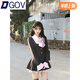 DGOV失落樂(lè )園欲短裙收腰顯瘦甜美學(xué)院風(fēng)撞色拼接百褶連衣裙女 灰色拼接連衣裙 【帶蝴蝶結+腰帶 S 【80-90斤】