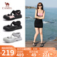 駱駝（CAMEL）戶(hù)外涼鞋女丑萌沁涼版撞色厚底涼鞋 L25M076016 粉/黑 37 