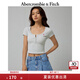 ABERCROMBIE & FITCH女裝24夏經(jīng)典小麋鹿美式復(fù)古辣妹歐若風(fēng)亨利式短袖T恤358101-1 淺灰色 XL (170/112A)