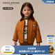 Teenie Weenie Kids小熊童裝24秋冬款男女寶寶短款菱格撞色棉服外套 橙色 100 cm