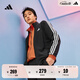 adidas休閑舒適毛圈布立領(lǐng)長袖套裝男裝春季阿迪達(dá)斯官方輕運動 黑色（選大一碼)   L