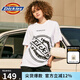 dickies短袖 男女同款情侶款側(cè)身LOGO印花短袖 全棉t恤 白色 L
