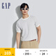 Gap男裝夏季滿印老花logo圓領(lǐng)短袖質(zhì)感時髦針織衫891719 灰白色 175/96A(L)亞洲尺碼