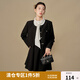 獨束大碼女裝經(jīng)典氣質(zhì)學(xué)院風(fēng)套裝冬裝高腰背帶短裙短外套時(shí)尚套裝 學(xué)院黑外套 2XL (尺碼：4) (尺碼：4)