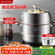 美廚（maxcook）蒸鍋 304不銹鋼32cm二層蒸鍋 加厚復(fù)底蒸鍋 燃?xì)怆姶艩t通用MCZ826