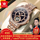 歐利時(shí)（OLEVS）瑞士認證品牌手表女機械表全自動(dòng)滿(mǎn)天星女表鏤空夜光防水女士手表 OLEVS-7036-玫圈星空藍