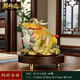 福格達（FUGEDA）銅金蟾擺件三足蟾蜍金蟬工藝品客廳辦公室擺設茶室公司開(kāi)業(yè)賀禮 納財金蟾-小號【高檔禮盒】