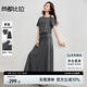 尚都比拉夏季套裝女露肩一字領(lǐng)短款上衣松緊腰A字半身裙氣質(zhì)高級感兩件套