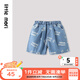 little moriLittle mori小森林寶寶休閑時尚短褲兒童中小童牛仔短褲 牛仔淺藍 120 cm