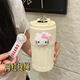 幫安居Kitty貓智能測溫咖啡杯新款316不銹鋼保溫杯ins高顏值便攜水杯女 超級保溫奶白色【420ml】贈送主圖杯貼