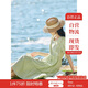 茵曼（INMAN）田園清新連衣裙夏季女氣質(zhì)A字泡泡袖蛋糕裙子 淺綠色 M 