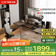 樂(lè )歌【政府補貼】電動(dòng)升降桌電腦桌站立辦公學(xué)習書(shū)桌E5X-1.4M灰木紋色