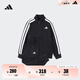 adidas男女大童休閑舒適長袖套裝兒童新款阿迪達(dá)斯官方輕運(yùn)動(dòng) 黑色/白色   152
