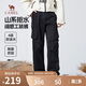 駱駝（CAMEL）男裝直筒工裝褲城市輕戶外秋冬加絨保暖闊腿休閑長褲M14CAWI644H