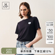 Marc O'Polo/MOP 夏季新款純棉胸前繡花圓領(lǐng)透氣短袖T恤女士 藏青色898 XS 160