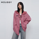 moussy 秋季新品男友風(fēng)貼布刺繡拉鏈外衣外套女028IAZ90-1017 090粉紅色 均碼 00020/F