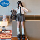 迪士尼（Disney）女童jk西裝套裝春秋款2025新款中大兒童學(xué)院風(fēng)襯衣百褶裙三件套潮 灰色西裝外套+襯衣+百褶裙 【帶 150 cm 【現貨速發(fā)】