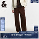 杰克·瓊斯（JACK&JONES）男裝春夏新款純棉直筒休閑褲男潮流彎刀褲男士香蕉褲顯腿長褲子 E11巧克力蛋糕 版型偏大，卡碼拍小 L （180)
