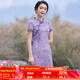 煙花燙新中式改良棉麻旗袍裙女2025年夏新款優(yōu)雅紫色連衣裙ZG 旋雨 淡紫色 L