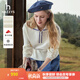 哈吉斯（HAZZYS）女裝 春秋款女士拉鏈半開襟寬松衛(wèi)衣女ABTSE0BCE03 米黃色OW M (160/84A 38)
